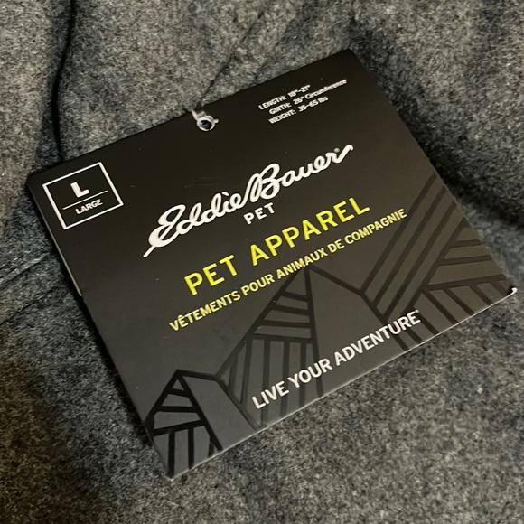 EDDIE BAUER Pet, Dog coat, plaid and solid gray, Sherpa lining, NWT LG (23G4C28) - Picture 5 of 7